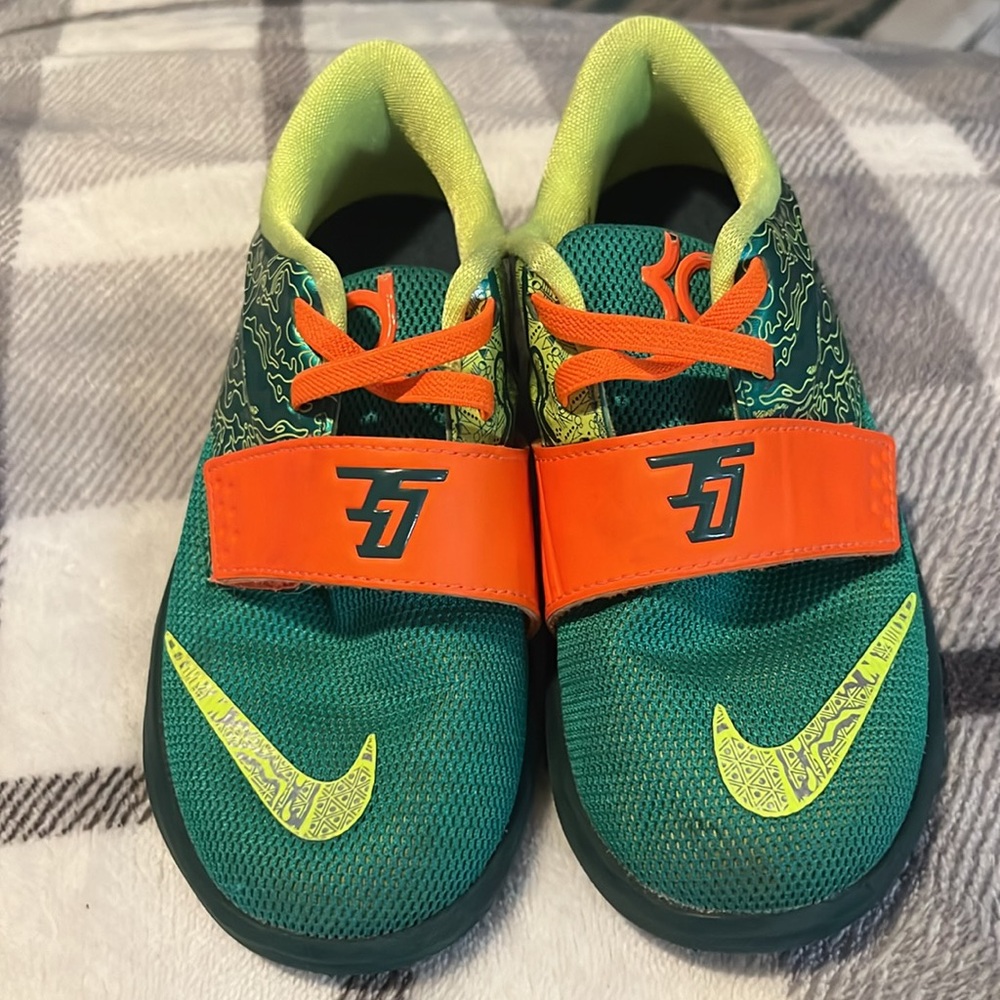 Kids Nike KD Green/Orange Sneakers Sizes 10C!